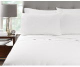 54" x 75" x 9" T-200 Millennium Full White 60/40 Percale Fitted Sheets
