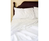 54" x 80" x 12" T-180 White Full XLD Percale Fitted Sheets