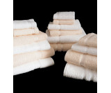 24" x 48" 8 lb. Westpoint Cam Border Bath Towel, White