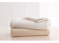 66" x 90" Westpoint Grand Patrician Cotton Blanket, White, Twin Size