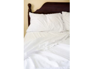 78" x 80" x 9" T-180 White King Percale Fitted Sheets