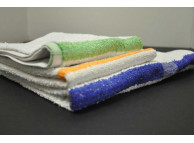 16" x 27" Green Stripe 2.75 lb 10S Hotel Hand Towel