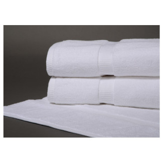 30" x 60" 20 lbs. Denali Luxury Dobby Border Hotel Bath Towels, White