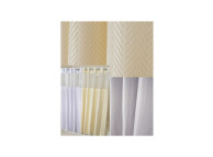 72" x 74" Ezy-Hang Chevron Shower Curtain with Voile Window and Snap-Away Liner, White
