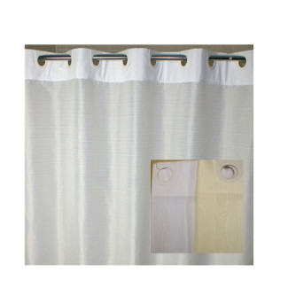 72" x 74" Ezy-Hang Moire Shower Curtain, White