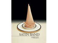 64" x 120" White Cottonblend Beauti-Damask® Satin Band Tablecloths