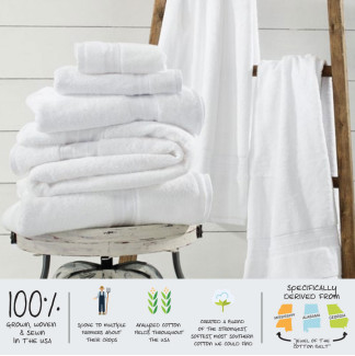 30" x 60" Sweet South™ 20 lb. 100 % American Cotton XL Bath Towels, White