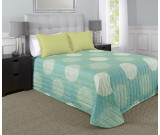 81" x 110" Martex Rx Bedspread, Twin Size, Circle & Stripes Aqua