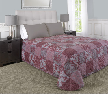 81" x 110" Martex Rx Bedspread, Twin Size, Madeline Berry Silver