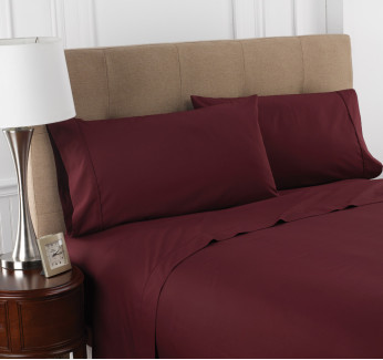 39" X 75" X 12" T-200 Martex Colors, Twin Fitted Sheets, Burgundy