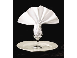 120" Round Permalux® 50/50 White Momie Center Seam Tablecloths