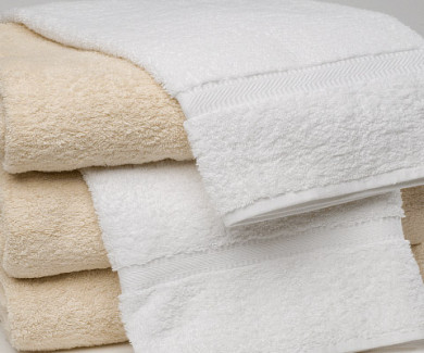 27" x 50" White 14 lb. Royal Crest Hotel Bath Towel